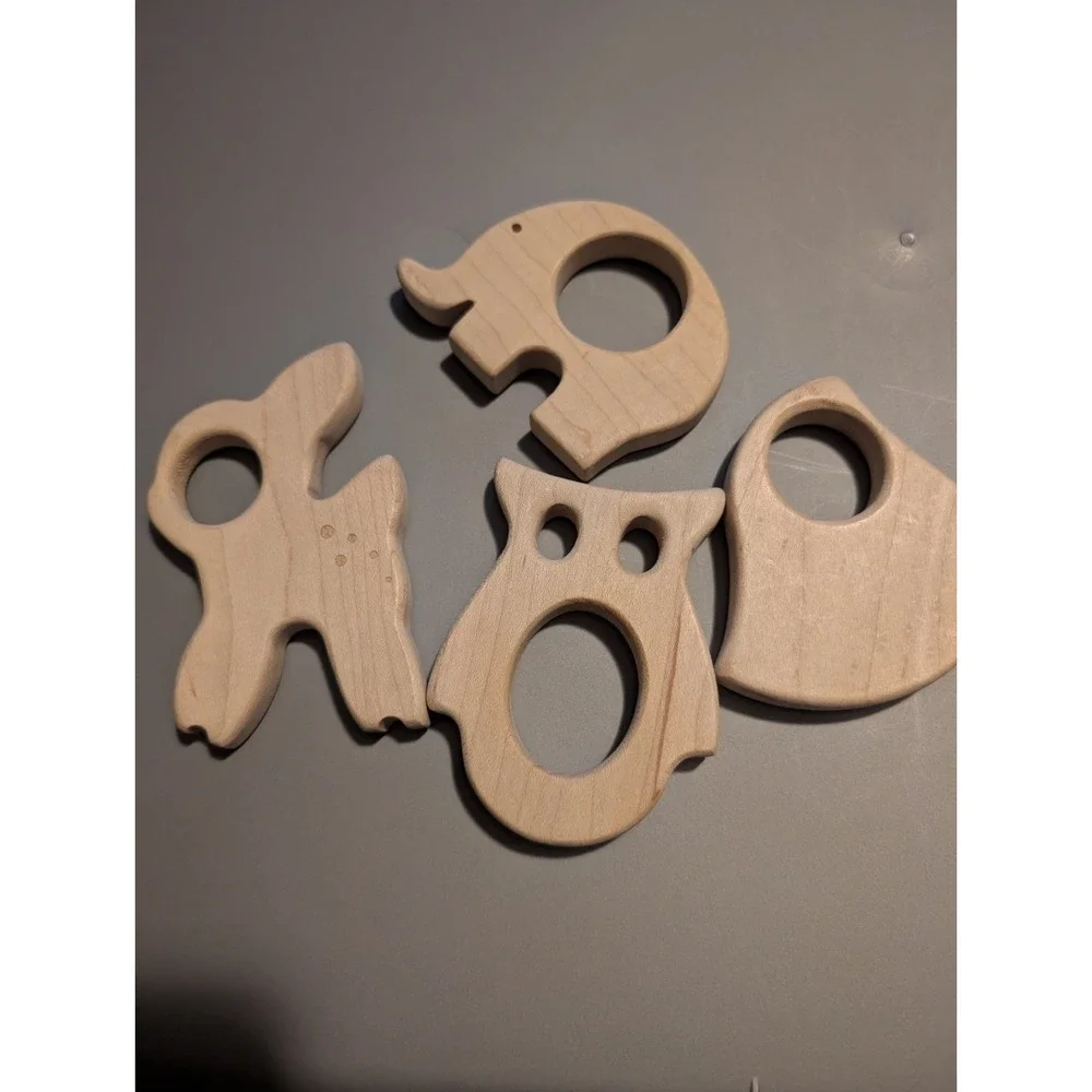 Natural Wood Baby Toy Teether